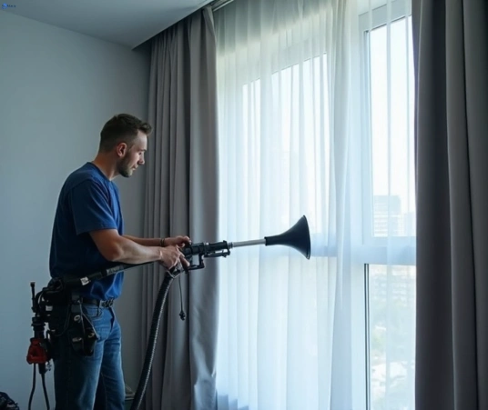 Professional commercial curtain cleaning process equipment Matty Curtain Cleaning varroville-nsw