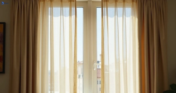 Dusty and dull curtains in varroville-nsw before steam cleaning
